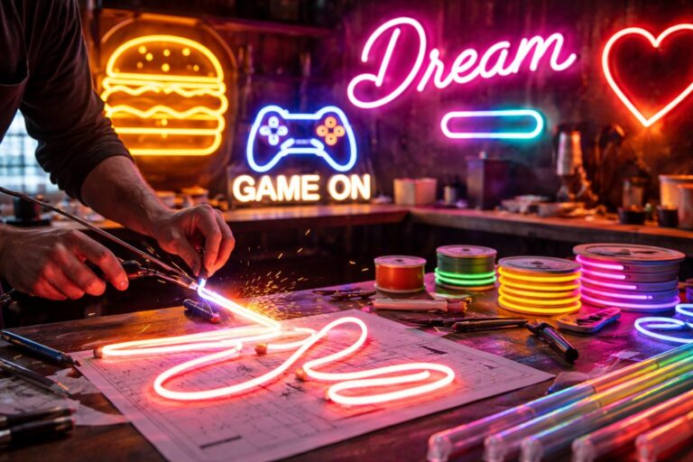 Néon sur mesure : fabrication, styles et options disponibles